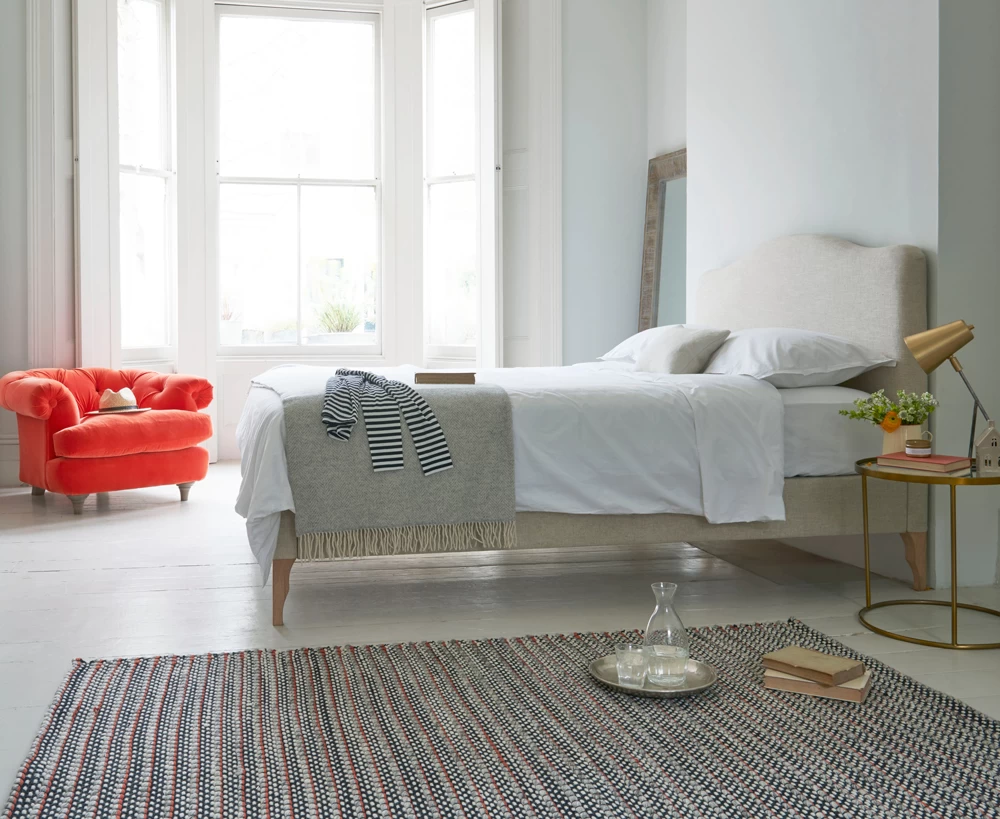 Double Luna Bed In Thatch House Fabric 1 Double Luna Bed In Thatch House Fabric