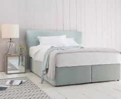 Double Store Storage In Thatch House Fabric 12 Double Store Storage In Thatch House Fabric -furniture 188712 bab smo smoke upholstered wall mounted buttoned headboard tucked in