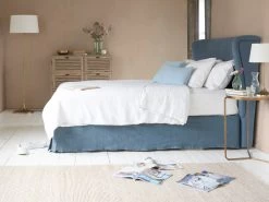 Double Hugger Headboard In Thatch House Fabric