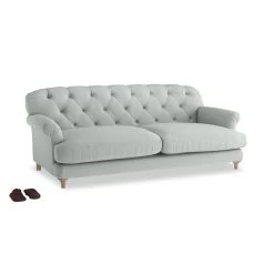 Large Truffle Sofa In French Blue Brushed Cotton