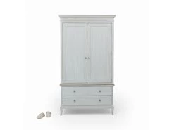 Flutterby Wardrobe In White, Inky Blue -furniture 260976 flutterby inky blue vintage white wardrobe