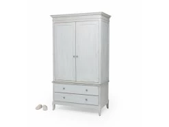 Flutterby Wardrobe In White, Inky Blue -furniture 260980 flutterby vintage white wood wardrobe