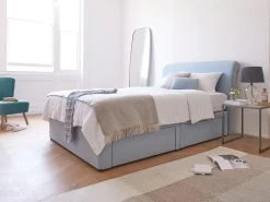 Kingsize Tight Space Storage Bed In Drenched Dog Brushed Cotton -furniture 267817 238221 dumpling french style curved bed 1