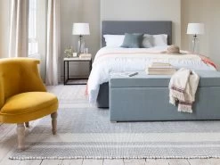 Double Piper Headboard In Thatch House Fabric