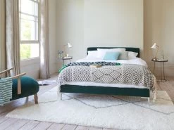 Small Casbah In White -furniture 319153 chrome contemporary upholstered bed