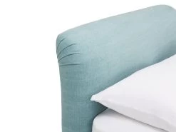 Double Cookie Headboard In Thatch House Fabric -furniture 372363 cookie headboard corner detail