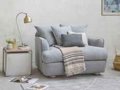 Smooch Love Seat In Thatch House Fabric