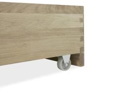 Dinkum In Light Oak -furniture 386530 dinkum in washed oak trundle under bed drawer wheel detail