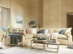 Large Left Hand Cuddlemuffin Modular Corner Sofa In Thatch House Fabric