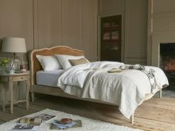 Superking Mirabelle Bed In Natural Cotton Linen Mix -furniture 498430 lazy quilt in stone
