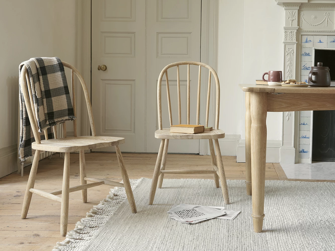 Pair Of Chortler Kitchen Chairs In Light Oak
