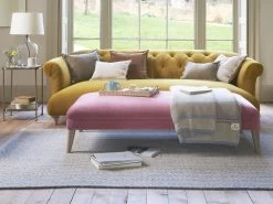 Square Scuffler Footstool In Thatch House Fabric -furniture 507457 rectangle scuffler footstool with dixie sofa