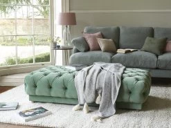 Extra Large Rectangle Squish-A-Lazy Footstool In Thatch House Fabric