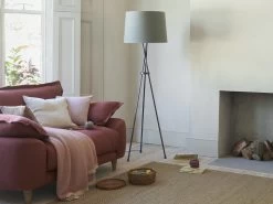 Hat Trick In Blackened Bronze With A Marmalade Clever Vintage Linen Shade -furniture 508472 hat trick floor lamp in blackened bronze 26676 9