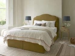 Double Sugar Puff Headboard In Thatch House Fabric