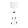 Hat Trick Floor Lamp In Brass With A Butler Sink Clever Vintage Linen Shade