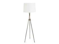 Hat Trick Floor Lamp In Brass With A Butler Sink Clever Vintage Linen Shade