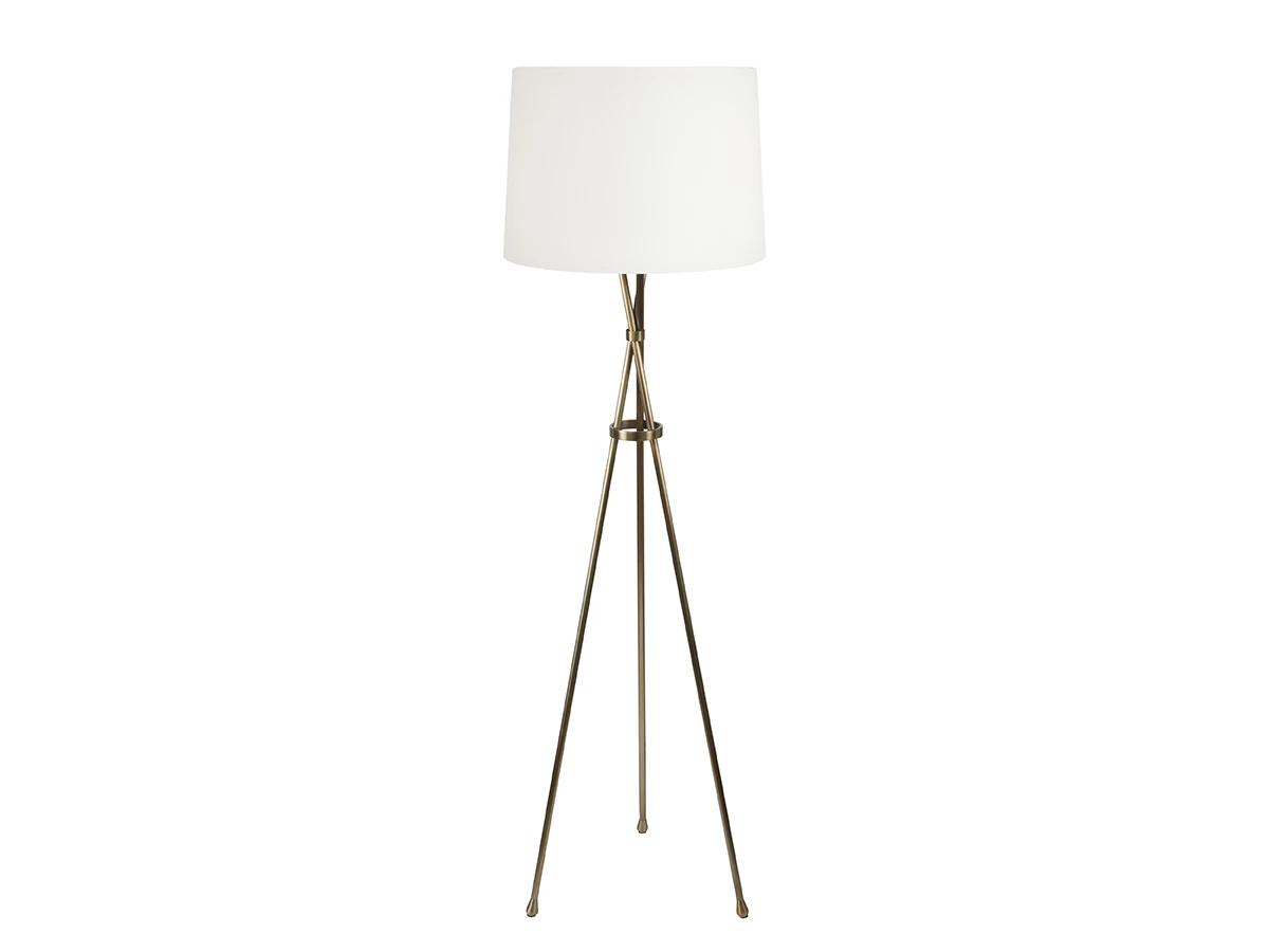 Hat Trick Floor Lamp In Brass With A Butler Sink Clever Vintage Linen Shade 1 Hat Trick Floor Lamp In Brass With A Butler Sink Clever Vintage Linen Shade