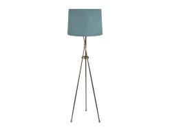 Hat Trick Floor Lamp In Brass With A Lighthouse Clever Vintage Linen Shade