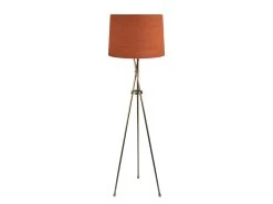 Hat Trick Floor Lamp In Brass With A Marmalade Clever Vintage Linen Shade