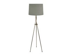 Hat Trick Floor Lamp In Brass With A Pear Drop Clever Vintage Linen Shade