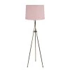 Hat Trick Floor Lamp In Brass With A Rosewater Clever Vintage Linen Shade