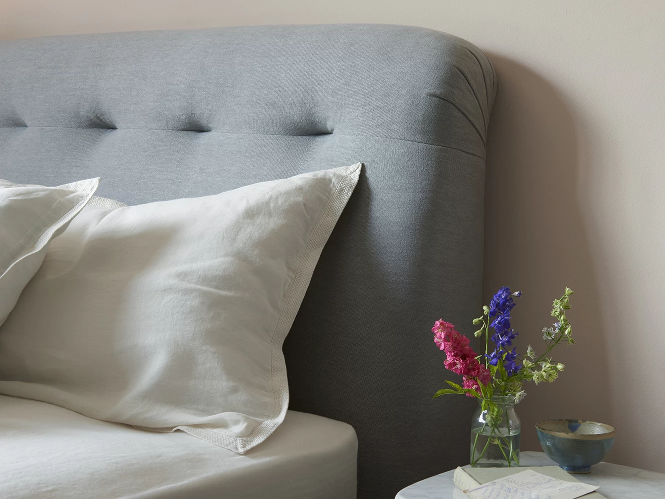 Double Slumbleton Headboard In Thatch House Fabric 2 Double Slumbleton Headboard In Thatch House Fabric - Image 2