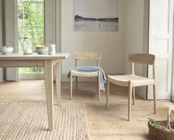 Pair Of Butter Kitchen Chairs In Light Oak