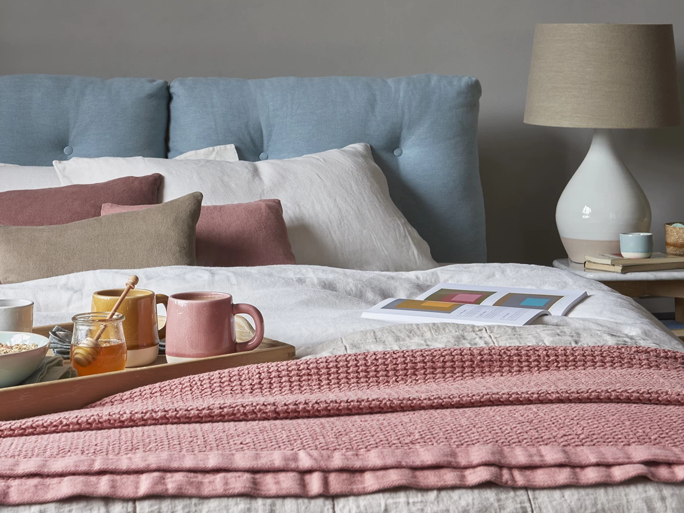 Double Noggin Bed In Natural Linen 6 Double Noggin Bed In Natural Linen - Image 6