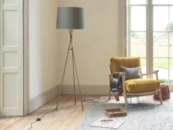 Hat Trick FloorLamp In Brass With A Thimble Clever Vintage Linen Shade -furniture 511381 hattrick brass 22801 12 v2 pear drop web crop 7