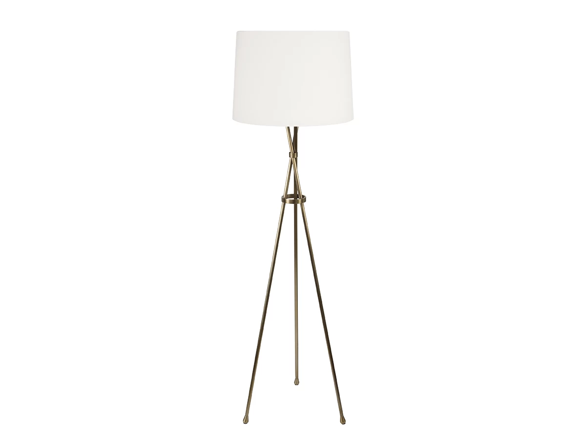 Hat Trick Floor Lamp In Brass With A Butler Sink Clever Vintage Linen Shade 5 Hat Trick Floor Lamp In Brass With A Butler Sink Clever Vintage Linen Shade - Image 5
