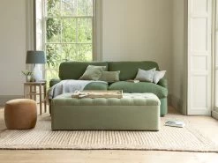 Single Bed In A Button In Thatch House Fabric