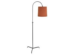 One Size Slam Dunk In Blackened Bronze Lamp In Marmalade Clever Vintage Linen With A Marmalade Clever Vintage Linen Shade