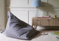 Lollins Triangle Beanbag In Rusted Rose Linen -furniture 519597 lollins beanbag 5541 cropped 2