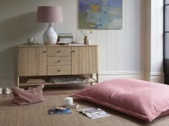 Lollins Rectangle Beanbag In Charcoal Linen -furniture 519605 rec beanbag red5865 cropped lamp off 5873 1