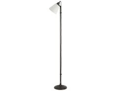 Pointer In Blackened Bronze In Butter Drip Clever Vintage Linen -furniture 519762 pointer lamp blackened bronze straight with shade 2