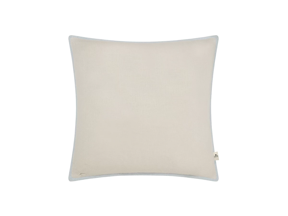 Classic Easy Edge Scatter Cover In Natural And Pale Blue Linen