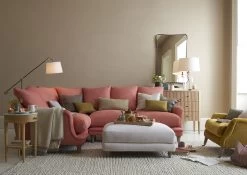 Large Left Hand Chill-Seeker Corner Sofa In Thatch House Fabric