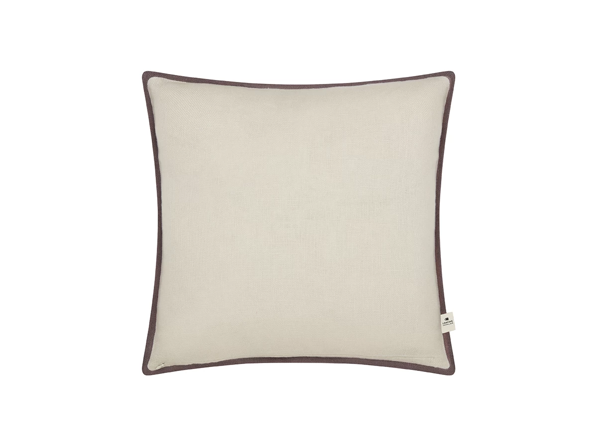 Classic Easy Edge Scatter Cover In Natural And Damson Linen