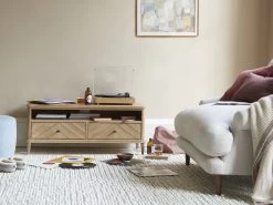 Flapper Media Unit In Light Oak