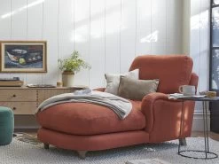 Mrs Jonesy Armchair Chaise In Thatch House Fabric