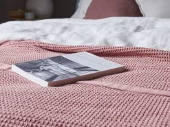 Waffle Throw In Old Pink -furniture 538524 waffle throw in old pink close detail 25585