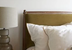 Dark Ash Bagel Bed Double In Natural Linen -furniture 542198 mid century bed detail 12327 web crop 2