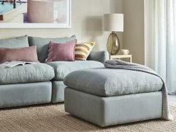 Pillow Nap Footstool In Thatch House Fabric