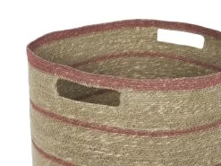 Wovens Laundry Basket In Rusted Rose -furniture 544580 laundry basket rusted rose 020