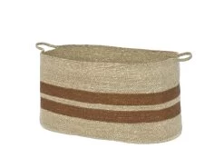 Wovens Large Oval Basket In Dried Clay