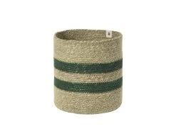 Wovens Medium Round Basket In Forest Green