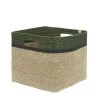 Wovens Medium Square Basket In Forest Green