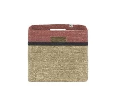 Wovens Medium Square Basket In Rusted Rose -furniture 544644 wovens record basket in pink 2