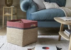 Wovens Medium Square Basket In Forest Green -furniture 544650 record basket10531 web crop 2